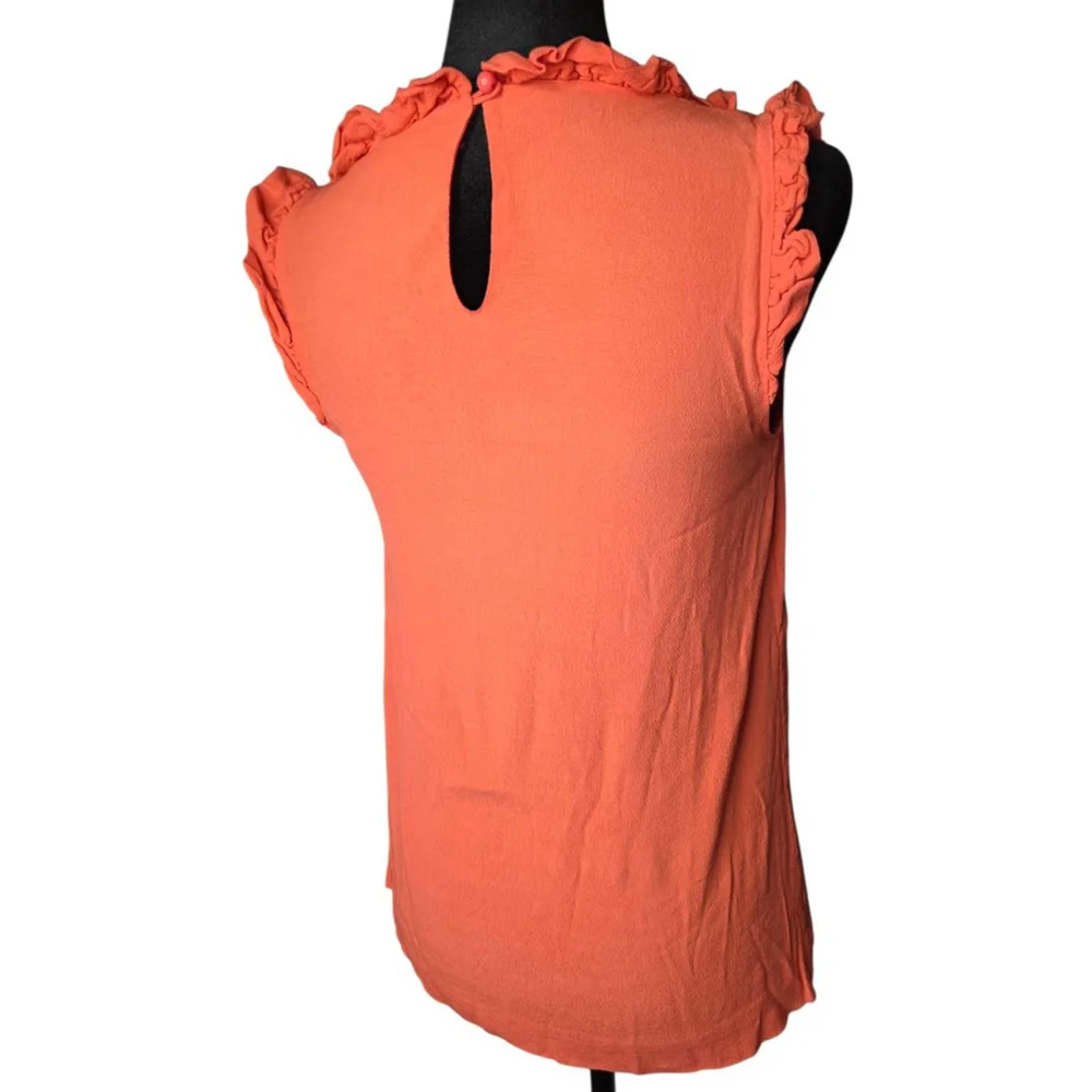 Kate Spade sleeveless ruffle scoop neck top XS